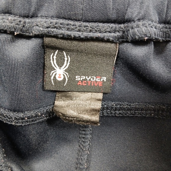 Spyder Active Mens Jogger Pants Medium Navy Blue Fleece Lined Zip Pockets EUC - Picture 4 of 9